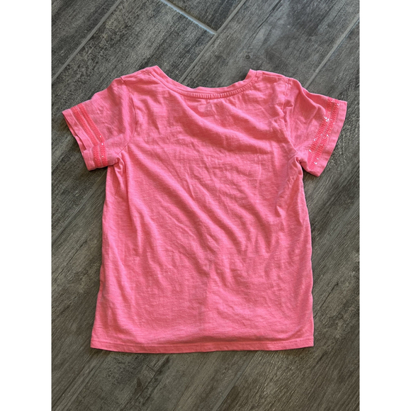 Cat & Jack Girls' Pink Sequin‎ Sleeve T-Shirt Top, Size M (7/8) - Picture 2 of 4